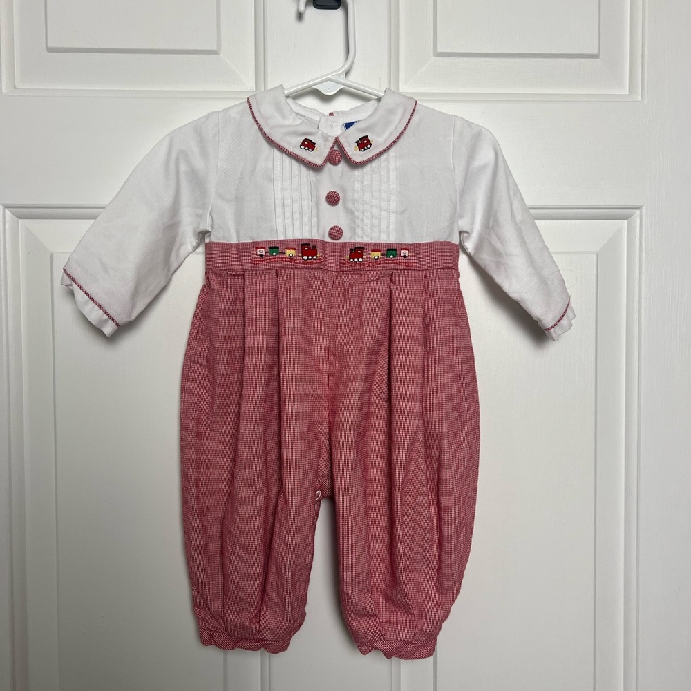 Classic White and Red Kids Romper